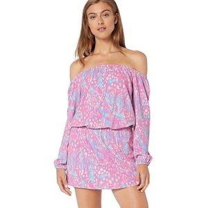 Lilly Pulitzer Lana Skort Romper Pink Sorbet-High Altitude Pink/Blue